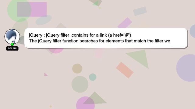 jQuery : jQuery filter :contains for a link (a href="#") смотреть онлайн