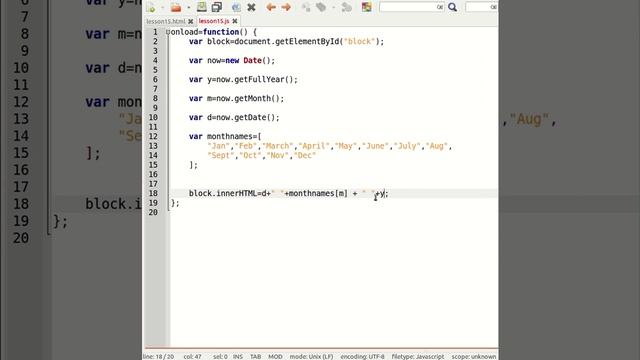 lesson 15 date object | JavaScript Course смотреть онлайн