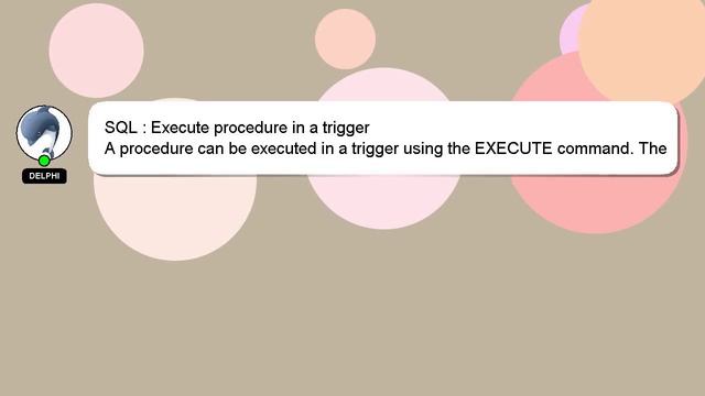 SQL : Execute procedure in a trigger смотреть онлайн