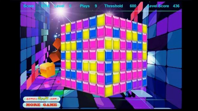 Развивающие видео для детей Игра Большой куб из цветных блоков Educational Video For Children Game