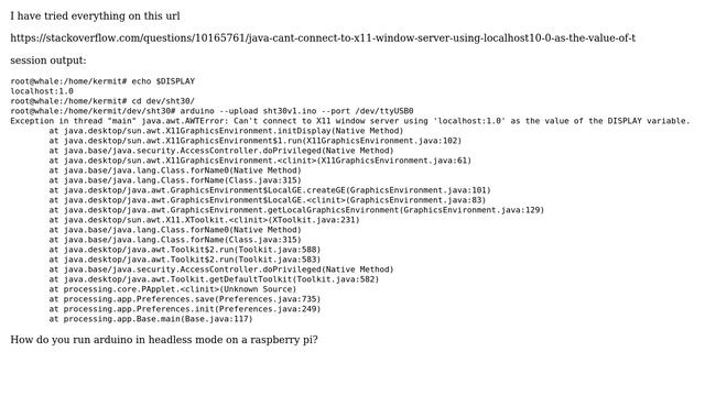 Exception in thread "main" java.awt.AWTError: Can't connect to X11 window server using... смотреть онлайн