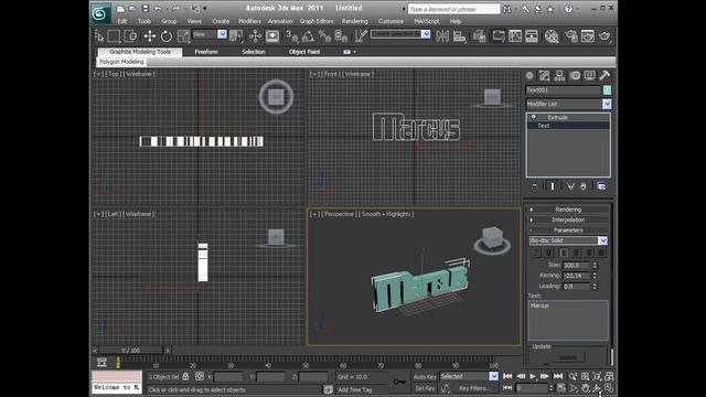3DS Max 2011 - 3D Text смотреть онлайн