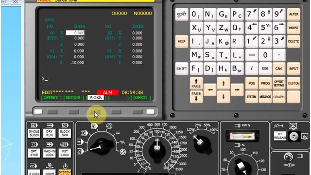 Наладка станка CNC