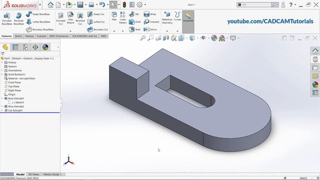 SolidWorks Tutorial for Beginners #2B смотреть онлайн