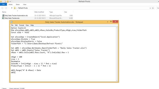 Refresh Pivot Table using VBScript смотреть онлайн