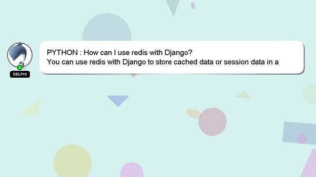 PYTHON : How can I use redis with Django? смотреть онлайн