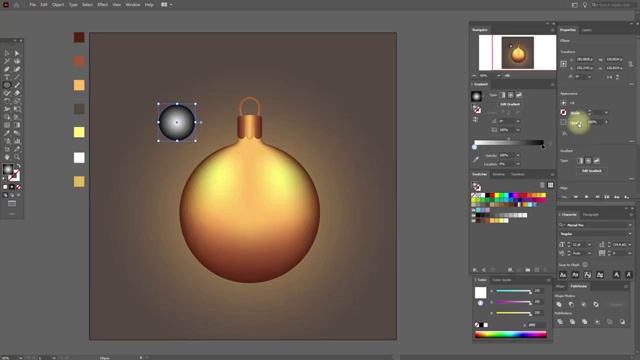 КАК НАРИСОВАТЬ НОВОГОДНИЙ ШАРИК_ УРОК в ADOBE ILLUSTRATOR (Иллюстраторе). смотреть онлайн