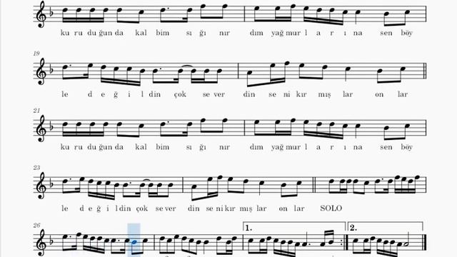 SENİ KIRMIŞLAR -KUBİLAY KARÇA- KEMAN NOTALARI