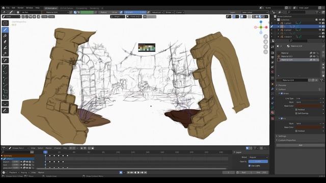 Animating a Landscape in Grease Pencil смотреть онлайн