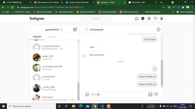 Automate message for all social media || Hack WhatsApp || Instagram ETC || Python Project смотреть онлайн