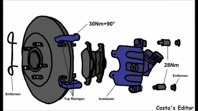 KUGA II (DM2) 2.0 TDCi 4x4 100 kW 03/2013- Anleitung Bremsen hinten wechseln mit Anzugsdrehmomente смотреть онлайн
