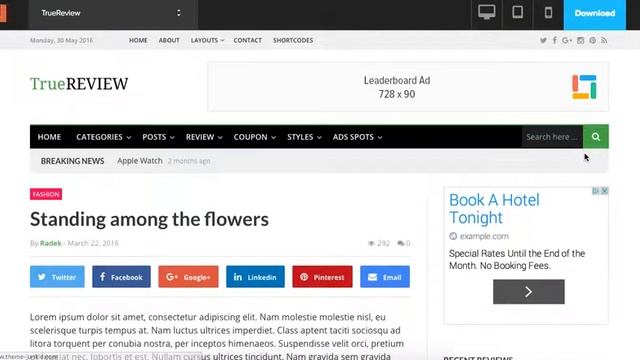 TrueReview WordPress Magazine Reviews & Ratings Theme смотреть онлайн