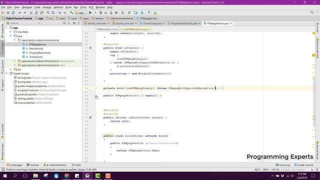 Trim video using FFMpeg Library in Android Studio PART 6 смотреть онлайн
