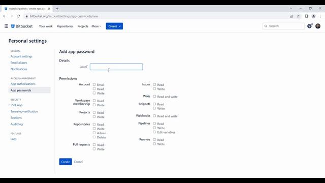 Create app passwords in Bitbucket to use Git operations смотреть онлайн