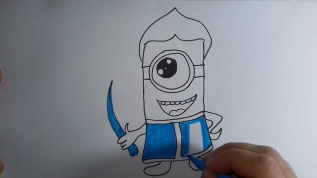 Миньон переоделся в снегурочку, просто рисуем. смотреть онлайн