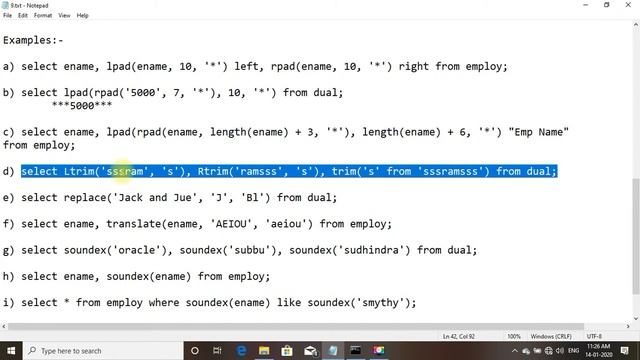 Oracle # 18 Character Functions Continued in Oracle SQL смотреть онлайн