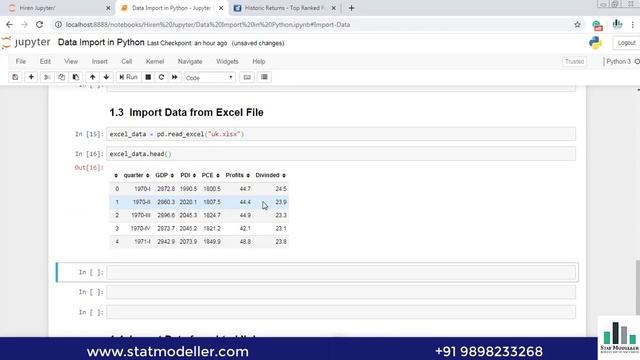 Import Data from Text, CSV, Excel and HTML in Python | Stat Modeller | Python Tutorial смотреть онлайн