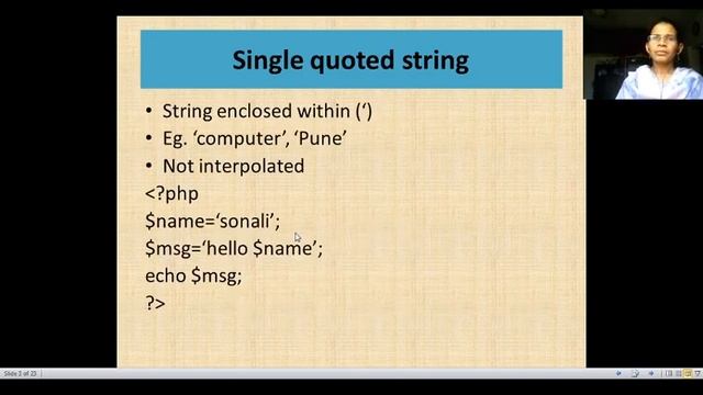 PHP types of string-Single quoted strings with example|Internet programming -1|BSc CS /BCA/BBACA PH смотреть онлайн