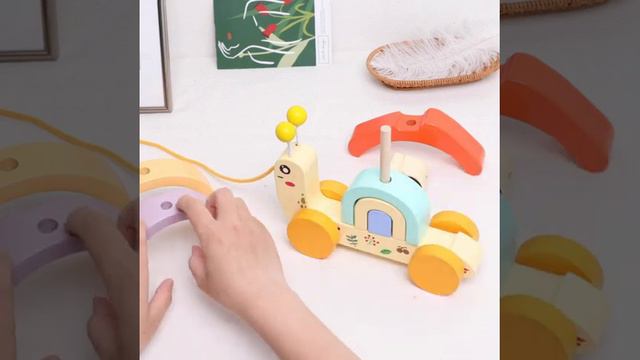 Macabaka Wooden Snail Push & Pull Along Toy, Montessori Toy and Stacking Wooden Toys, Preschool смотреть онлайн