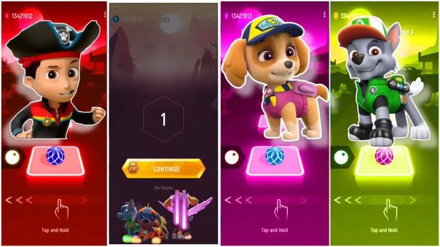 Ryder 🆚 Marshall 🆚 Skye 🆚 Chase - Tileshop EDM Rush Gameplay 🎯