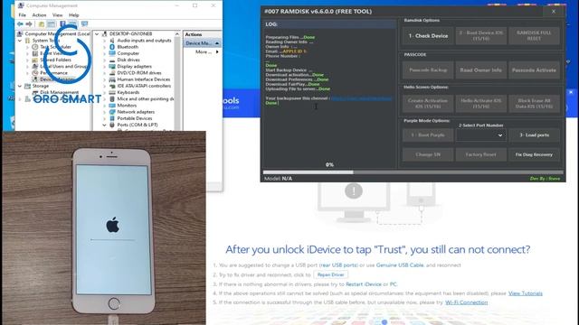 IPHONE 6 6S 7 7S 8.. Bypass Passcode, Icloud With Free Tools Without Jailbreak IOS 15xx