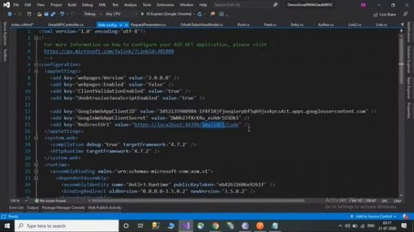 Google API with OAuth 2.0 Access Token And Refresh Token Read Inbox Mail using C# MVC