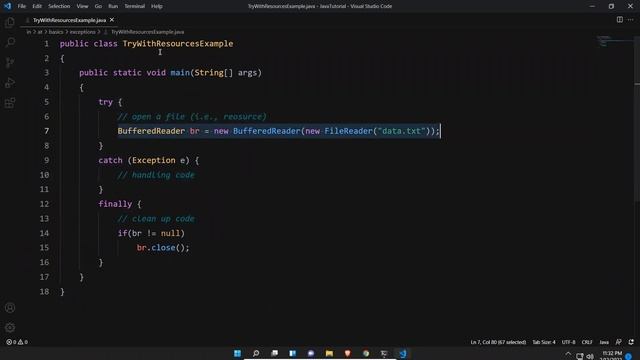 Try with Resources in Java | Exception Handling | Java try with resources | Krishna Sakinala смотреть онлайн
