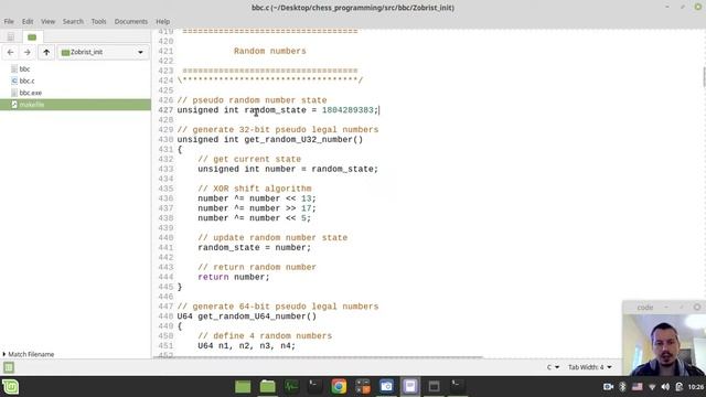 Bitboard CHESS ENGINE in C: Zobrist HASHING (initialize random keys) смотреть онлайн