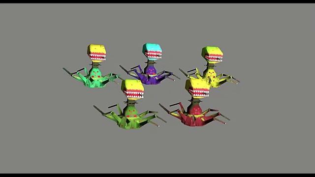 Flytrap low poly forest creature. 3D game character смотреть онлайн