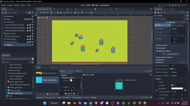 Tilemaps - How to Add Collisions, Water, and Layers - Godot 4 Resource Gathering Tutorial смотреть онлайн