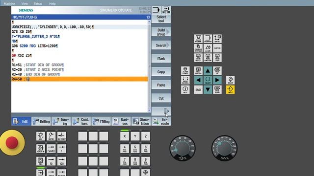 Macro/R variable programming for grooving and plunge turning operation in Siemens SINUMERIK828D CNC смотреть онлайн