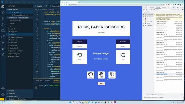 Build React Rock Paper Scissors with React смотреть онлайн