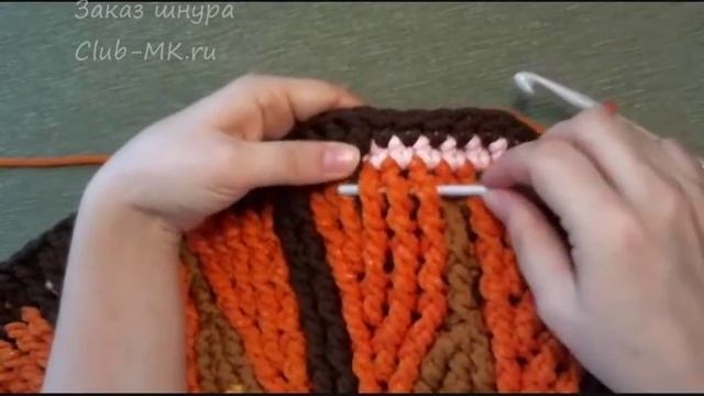 Вяжем крючком вместе коврик из шнура в технике overlay "Солнышко". Часть 7: 36-40 ряды смотреть онлайн