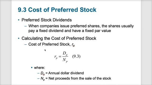 Chapter 9 Cost Of Capital
