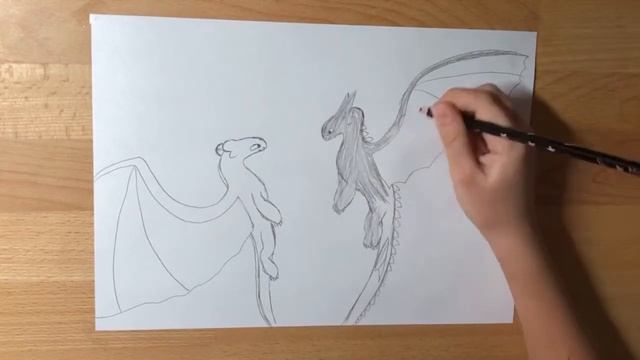 ЖИВЫЕ РИСУНКИ/рисунок Беззубик и Дневная Фурия/детский рисунок смотреть онлайн