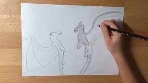 ЖИВЫЕ РИСУНКИ/рисунок Беззубик и Дневная Фурия/детский рисунок