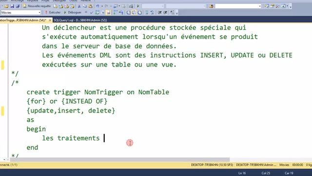 Part 1 : Trigger in Sql server ( les déclencheurs) darija смотреть онлайн
