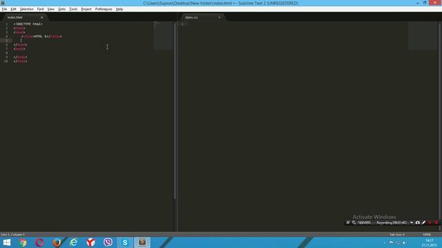#2. Создаем первый html файл Sublime text 2 / How to create html in Sublime text 2 смотреть онлайн