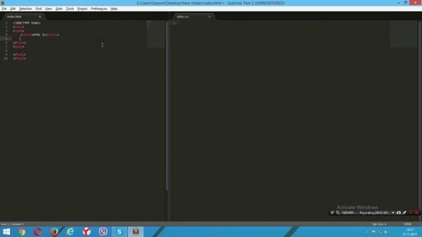 #2. Создаем первый html файл Sublime text 2 / How to create html in Sublime text 2
