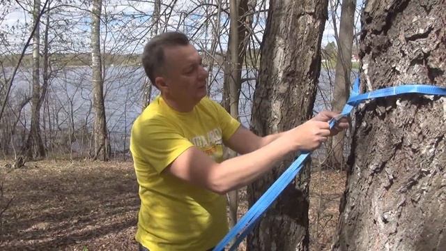 Русский гамак. Обзор и тест - драйв дачного гамака. Механизм быстрого натяжения. смотреть онлайн