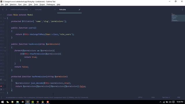 Roles/Permission based Authorization using Laravel Gates смотреть онлайн