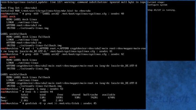 Arch Linux installation recording to kernel 5.4.6-arch1-1 (core) смотреть онлайн