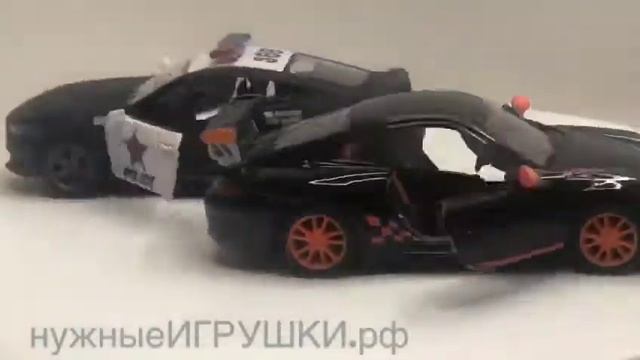Набор инерционных машинок 7 Ford Mustang GT Полиция/ Porsche 911 GTS RS Черная смотреть онлайн