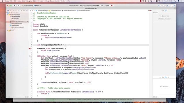 Intro To Core Data - Part 3 (The Managed Context) смотреть онлайн