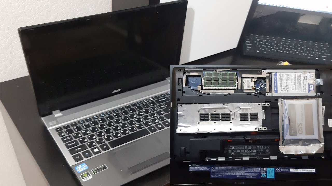Как заменить жесткий диск в ноутбуке Ускоряем работу ноутбука-ставим SSD смотреть онлайн