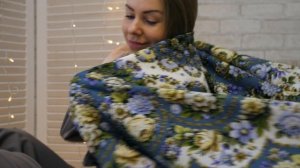 Платок шерстяной с шелковой бахромой "Именины сердца", вид 2