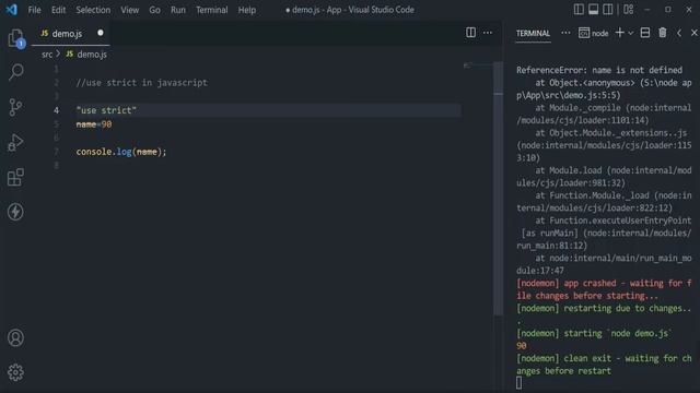use strict in javascript смотреть онлайн