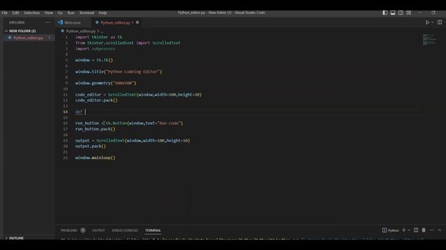 GUI Python tkinter | Create Editor run a Python Script смотреть онлайн