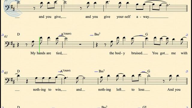 Trombone - With or Without You - U2 - Sheet Music, Chords, & Vocals смотреть онлайн
