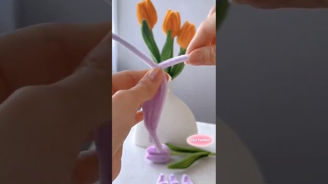 How to make elegant pipe cleaner tulips |pipe cleaner tulips tutorial смотреть онлайн